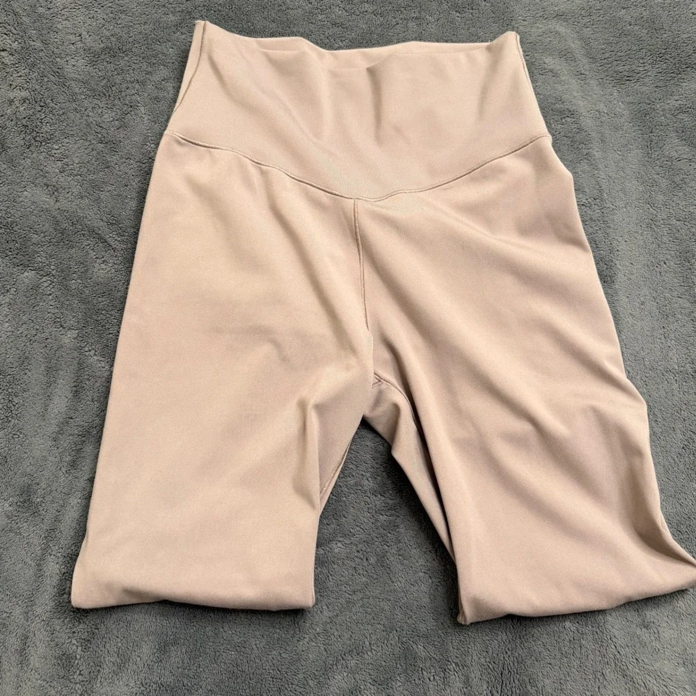 ANWND Leggings Womens Medium Taupe Excellent High Waisted V-Seam Activewear